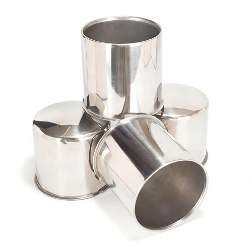 4Pcs 4.9" Stainless Trailer Wheel Center Caps, Chrome - color: Chrome, size: 4.9'' Hub 4.8" H