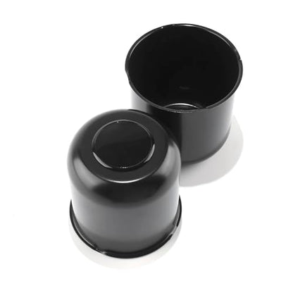 2Pcs 4.25" Stainless Trailer Wheel Center Caps, 4.29" H Matte Black - color: Matte Black, size: 4.25" Hub 4.29"H