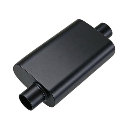 Universal 2.5 Inch Performance Muffler - 2.5" Offset In 2.5" Center Out - Black High Temperature Paint - 17.3" Overall Length, Performance Exhaust Muffler for Trucks, Cars, SUVs - size: 2.5 inch