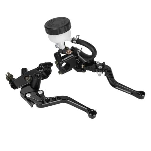 Motorcycle 7/8" 22mm Brake Clutch Pump Lever with Hydraulic Master Cylinder Reservoir Set Black