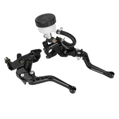 Motorcycle 7/8" 22mm Brake Clutch Pump Lever with Hydraulic Master Cylinder Reservoir Set Black