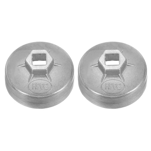 HARFINGTON 2pcs Oil Filter Cap 14 Flute 74.5x38x67mm (WxHxID) 1/2" Square - size: 14 Flute 74.5 x 38 x 67mm