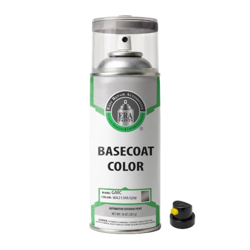 ERA Paints - WA213M/GIW - Graystone Metallic for GMC Exact OEM Color Match Automotive Touch Up Paint for Cars - Spray Paint with Premium Spray Nozzle - Basic Kit - Made in USA - style: Spray - Basic Kit