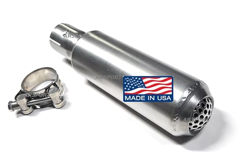 Stainless steel Muffler Slip-On 1.25" OD tubing, Spark arrestor inside, Predator 420, Predator 670, Predator 459, GX240, GX270, GX390, Generator, minibike, Gokarts.