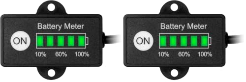 Jayron Mini LED Battery Indicator, DC 12/24V Lifepo4 Battery Fuel Gauge for Golf Carts, Forklifts & Equipment (Pack of 2) - size: LiFePO4 Battery (Pack of 2)