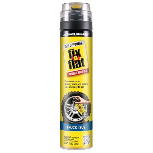 Fix-A-Flat S60369 Aerosol Emergency Flat Tire Repair and Inflator, for X-Large Tires, Eco-Friendly Formula, Universal Fit for All Cars, Trucks and SUVs, 24 oz. (Pack of 1) - size: Truck / SUV