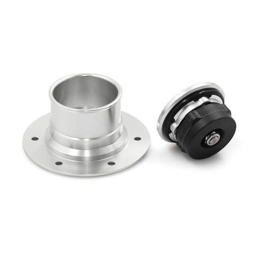 Billet Aluminum 35.5mm Fuel Cell Gas Cap Fuel Surge Tank Cap with 6 Hole Non-vented (Silver) - color: Silver