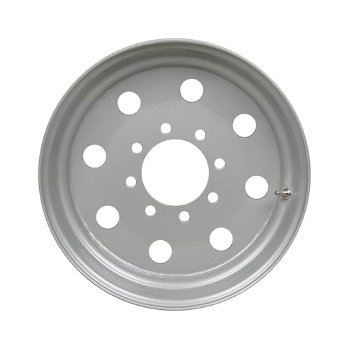 17.5x6.75 Trailer Wheel - 8 Lug 8x6.5 Bolt Pattern - +0.50 Offset - Silver Mod Steel Rim - Heavy Duty Replacement for Equipment, Gooseneck and Flatbed Trailers