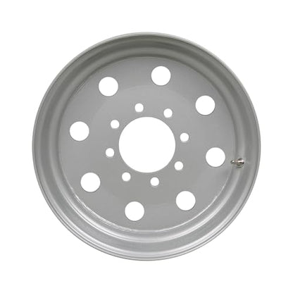 17.5x6.75 Trailer Wheel - 8 Lug 8x6.5 Bolt Pattern - +0.50 Offset - Silver Mod Steel Rim - Heavy Duty Replacement for Equipment, Gooseneck and Flatbed Trailers