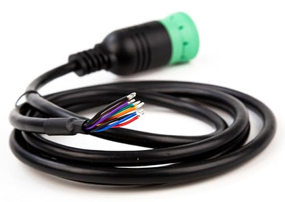 Green Type 2 J1939 Male to Open Pigtail 9pin Cable Truck Diagnostic Scanner Cable