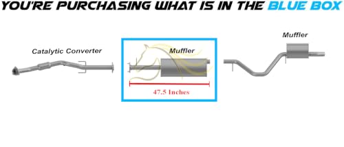 Exhaust Muffler Compatible with GMC Envoy XUV 2004-2005 4.2L 5.3L | Stainless Steel | Northeastern Exhaust | Includes Clamp and Hanger | Direct-Fit Replacement