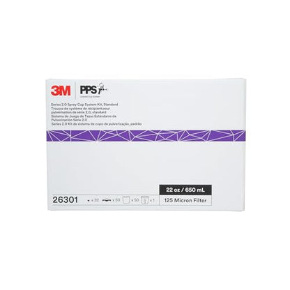 3M PPS 2.0 Spray Gun Cup Lids and Liners Kit, 26301, 22 oz, Standard - size: Standard, 125-Micron Filter