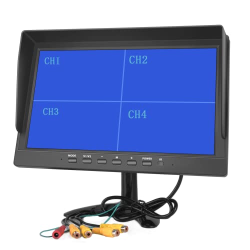 Hikity 10 Inch Small Monitor Screen Video Displays Quad Split HD Screen - size: 10 Inch+Car Charger