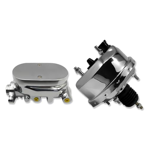 Chrome 7" Single Brake Booster & Smooth Master Cylinder 1 1/8" Bore - size: 7", style: Single Diaphragm