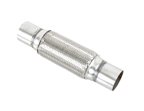 2.25" X 8" /12" Universal Stainless Steel Exhaust Flex Pipe， Double Braid Exhaust Flex Tube For Heavy Duty and Cars - size: 2.25”X8"/12"