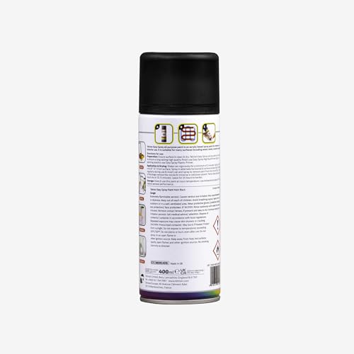 Tetrion Easy Spray Paint - Matt Black 13.5 fl oz -All-Purpose Fast Drying Acrylic Spray for Wood, Metal, Plastic, Ceramic & More, Smooth Base Coat - Indoor & Outdoor Use, 13.5 Oz - color: Black (Matt), size: 13.5 Ounce (Pack of 1)