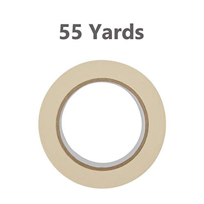 Lichamp Wide Masking Tape 2 inches, 18-Pack White Masking Tape Bulk Multi Pack, General Purpose & High Performance, 1.95 inches x 55 Yards x 6 Rolls (330 Total Yards) - size: 2 inches (Pack of 3)