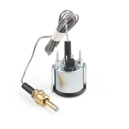 Dyno Racing 2" 52mm 12V Pointer Mechanical Water Temperature Temp Gauge （40-130℃,110-265℉,Yellow Light Car Meter with Sensor NPT 1/2, 1.8m Wire Length - style: 40-130℃ & 110-265℉