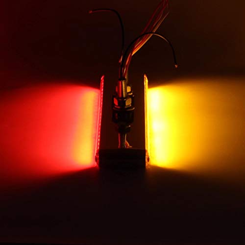 Partsam 2Pcs 12" Red/Amber LED Combo Double Face Truck Semi Trailer Light Bars 20LED Waterproof with Double Studs Sealed Truck Trailer Led Pedestal Turn Signal Stop Tail Marker Clearance Lights 12V - size: 12 Inch