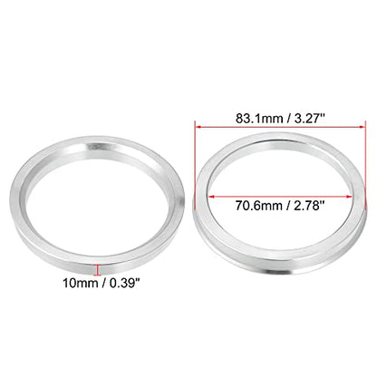 X AUTOHAUX 4pcs OD 83.1mm to ID 70.6mm Aluminium Alloy Car Hub Centric Rings Wheel Bore Center Spacer - size: 70.6mm