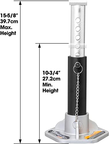 BIG RED AT43004BR Aluminum Jack Stands, 2 Pack, 3 Ton (6,000 lb), Black/Silver - color: Black