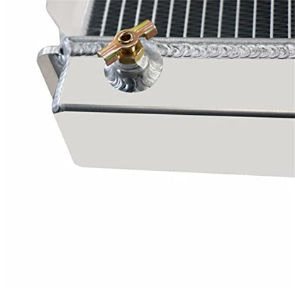 62MM 4 Row Core All Aluminum Radiator compatible with 1979-1993 Ford Mustang Mercury Cougar L4 V8 M/T - size: 4 Row Radiator+CNC 1.3Bar Cap(MT)