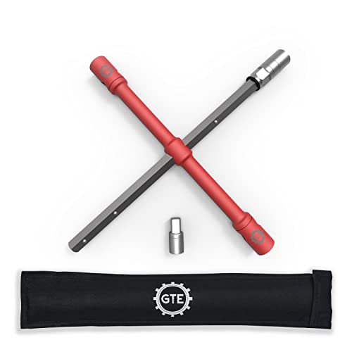 GTE TOOLS - LugStrong 26" Universal Compact Lug Wrench Set, Super-Strong Tire Iron & Lug Nut Remover - 2x more torque! Never Get Stuck on the road again! - color: 1-pack