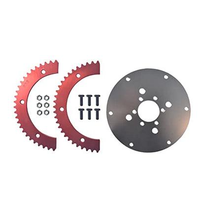 53T Split Sprocket Adapter with Sprocket for Universal Mini Bike Go Kart(Silver) - size: 53 tooth, style: Silver