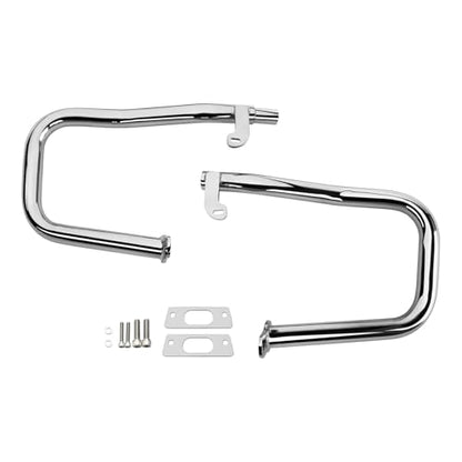 TCT-MOTORPARTS Chopped Engine Guard Crash Bar Fit for Harley Touring Road King, Street Glide, Electra Glide Standard 2014-2024 - color: Chrome