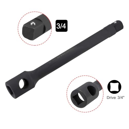 TOP-VIGOR 3/4" Drive Impact Extension Bar 12" Length Square Drive CR-MO Steel for Air Impact Wrenches, Impact driver, Torque Wrench, power Drill, Breaker Bars, Ratchets - size: 3/4" x 12"