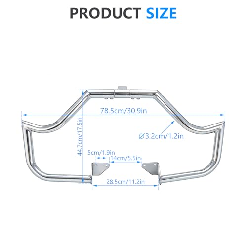Front Engine Guard Crash Bar for Harley Dyna Low Rider Fat Bob - color: Chrome