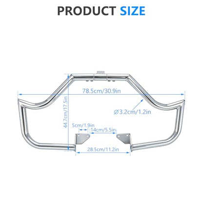 Front Engine Guard Crash Bar for Harley Dyna Low Rider Fat Bob - color: Chrome