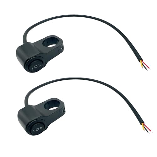 2PCS Motorcycle Handlebar Switch 12V ON-Off-ON Light Toggle Switches Waterproof Aluminum Alloy ATV Compatible with Motorcycle ATV UTV Scooters 7/8" Handlebars (22mm) - size: ON-Off-ON