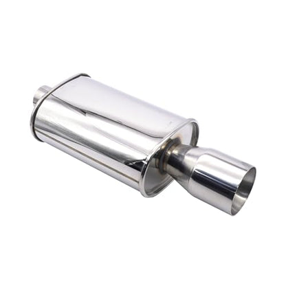 Catekro Exhaust Muffler 2.5" Inlet 4" Outlet 21.3" Length Reduce Noise - color: 1 Inlet to 1 Outlet