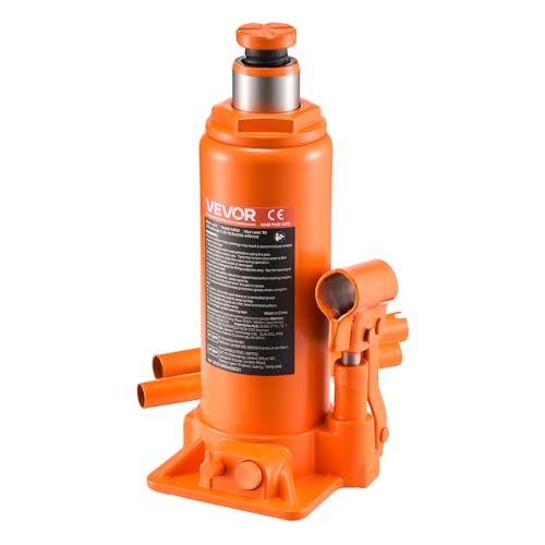 VEVOR Hydraulic Bottle Jack, 10 Ton (22046 lbs) Capacity, 9.3-18.5 Inch Lifting Range, Heavy Duty Welded Bottle Jack for Car, SUV, Pickup, Auto Repair, House Lift and Agricultural Equipment, Orange - size: 10T