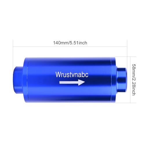 6AN 8AN 10AN Inline Fuel Filter 50 Micron 58MM Aluminum (blue, 50 Micron) - color: blue, size: 50Micron