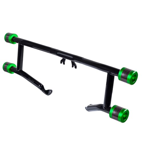 Advanblack Protek Two Step Highway Peg Crash Bar with CNC Slider Fit for 2014-2025 Harley Touring Road Glide Street Glide Electra Glide – Engine Guard Performance Upgrade (Green CNC w/Carbon Inlay) - color: Green CNC w/ Carbon Inlay