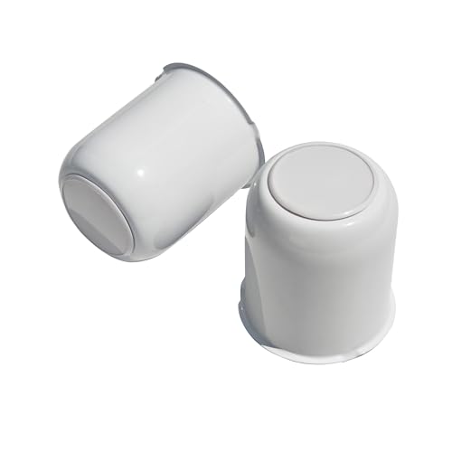 2Pcs 3.19" Stainless Trailer Wheel Center Caps, 3.62" H White - color: White, size: 3.19" Hub 3.62"H