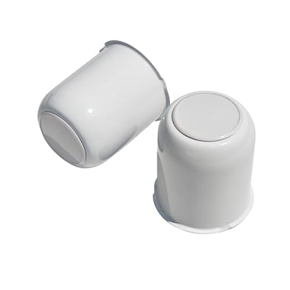 2Pcs 3.19" Stainless Trailer Wheel Center Caps, 3.62" H White - color: White, size: 3.19" Hub 3.62"H