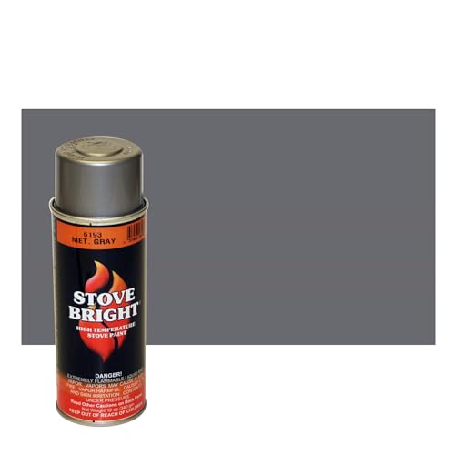 Stove Bright High Temp Spray Paint, Satin, Up To 1200 Degrees, 12 Ounce (Pack of 1), 6193 - Metallic Gray - color: 6193 - Metallic Gray