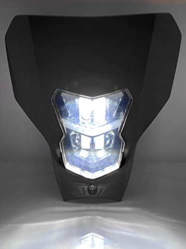 Dirt Bike Headlight,Universal Motorcycle LED Headlight Kit For Dirt Pit Bike Enduro Like CRF XR CR Led Lights-Headlamp For CRF450L 2019 2020 CRF450XR 2019 2020 - color: black