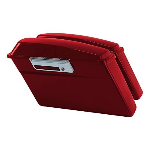 TCMT Red Hard Saddlebags & Liners Carpet Insert Conversion Bracket Kit Fit For Harley Softail Heritage Deluxe Models 1984-2017 (except for Deuce Model Softail Slim Models) - color: Black Conversion Brackets, size: Style G Red