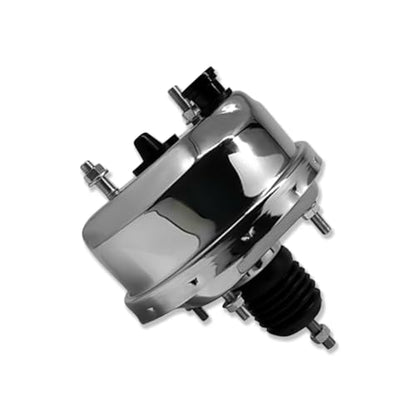 Chrome 7" Single Brake Booster & Smooth Master Cylinder 4 Ports - size: 7", style: Single Diaphragm