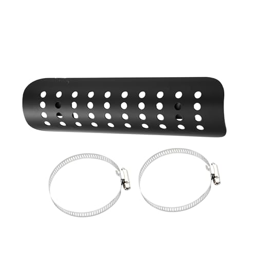 1Set Universal Motorcycle Exhaust Heat Shield Pipe Shield Exhaust Guard Muffler Protector for Harley with Holes Black Item Replacement