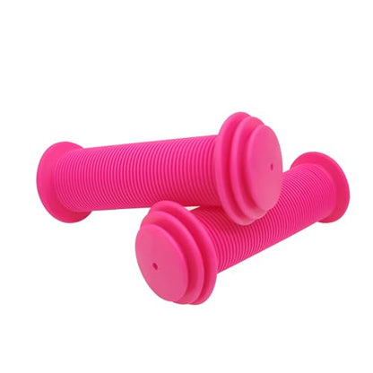 BlingKingdom 2pcs Bike Handlebar Grips, Non-Slip Soft Rubber Cycling Grips for Universal Kids Bikes, Mountain Bikes, Scooters, Balance Bikes, Folding Bikes - color: Pink
