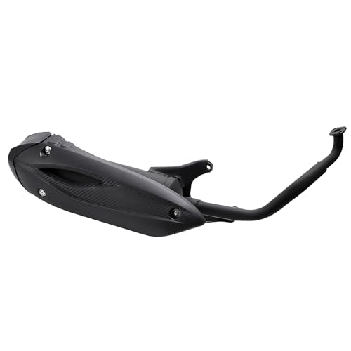 Mokuo Motorcycle Exhaust Assembly in Heavy Iron Material Compatible with Chinese GY6 125cc 150cc 4-Stroke Engine Scooter Moped RSZ 150cc,Xpro Bali 150