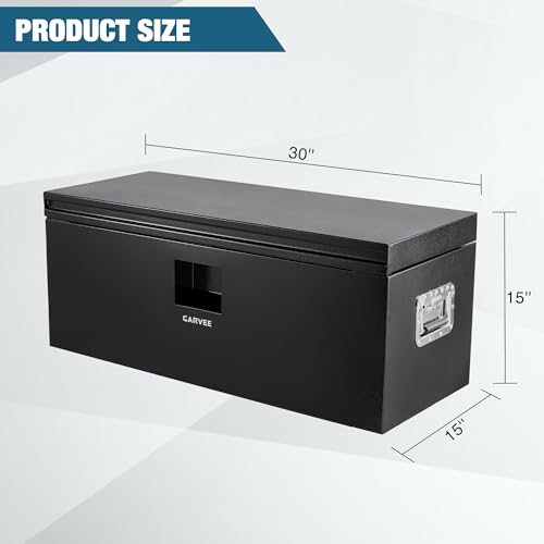 Garvee Black Steel Truck Bed Tool Box, Trailer Tongue Box, Truck Storage Organizer Tool Chest For Truck Bed, RV, Trailer - size: Black-30