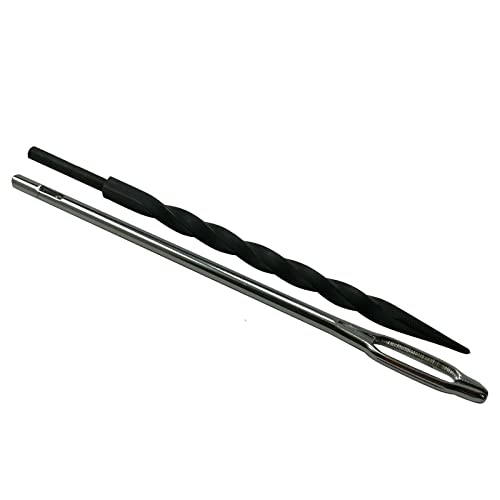 Stainless Steel Solid T-Handle Set - Pro Heavy Duty Spiral Probe & Split Eye Needle Tire Repair Set for Tire Plug Kits & Patch/Fix Tire Plugs - color: Solid Tool Set