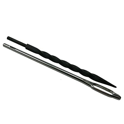 Stainless Steel Solid T-Handle Set - Pro Heavy Duty Spiral Probe & Split Eye Needle Tire Repair Set for Tire Plug Kits & Patch/Fix Tire Plugs - color: Solid Tool Set