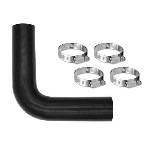 1 3/8 inch Fuel Filler Neck Hose With 4 Clamps, 15 7/8" Length Reinforced Gas Tank Hose (90 Degree, 1.375" ID) - size: 1.375" ID, style: 90 Degree
